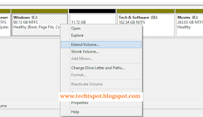 Extend Volume C Drive In Windows2