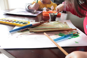 A sewn fitted stay put table cloth for a child's table. Project by Make It Handmade as part of the Making Home Series