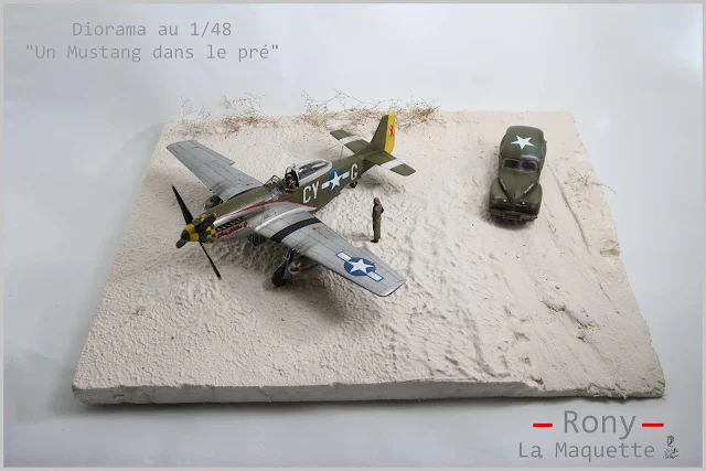 Création de la base du diorama P-51D mustang de Tamiya au 1/48.