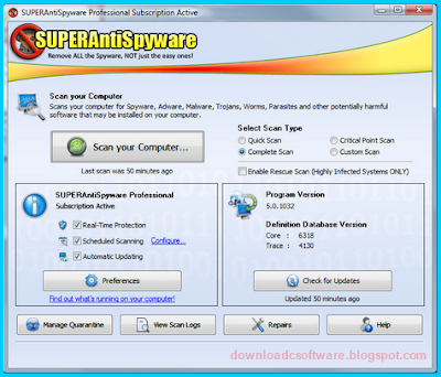 Serial SUPERAntiSpyware Pro 6.0.1194