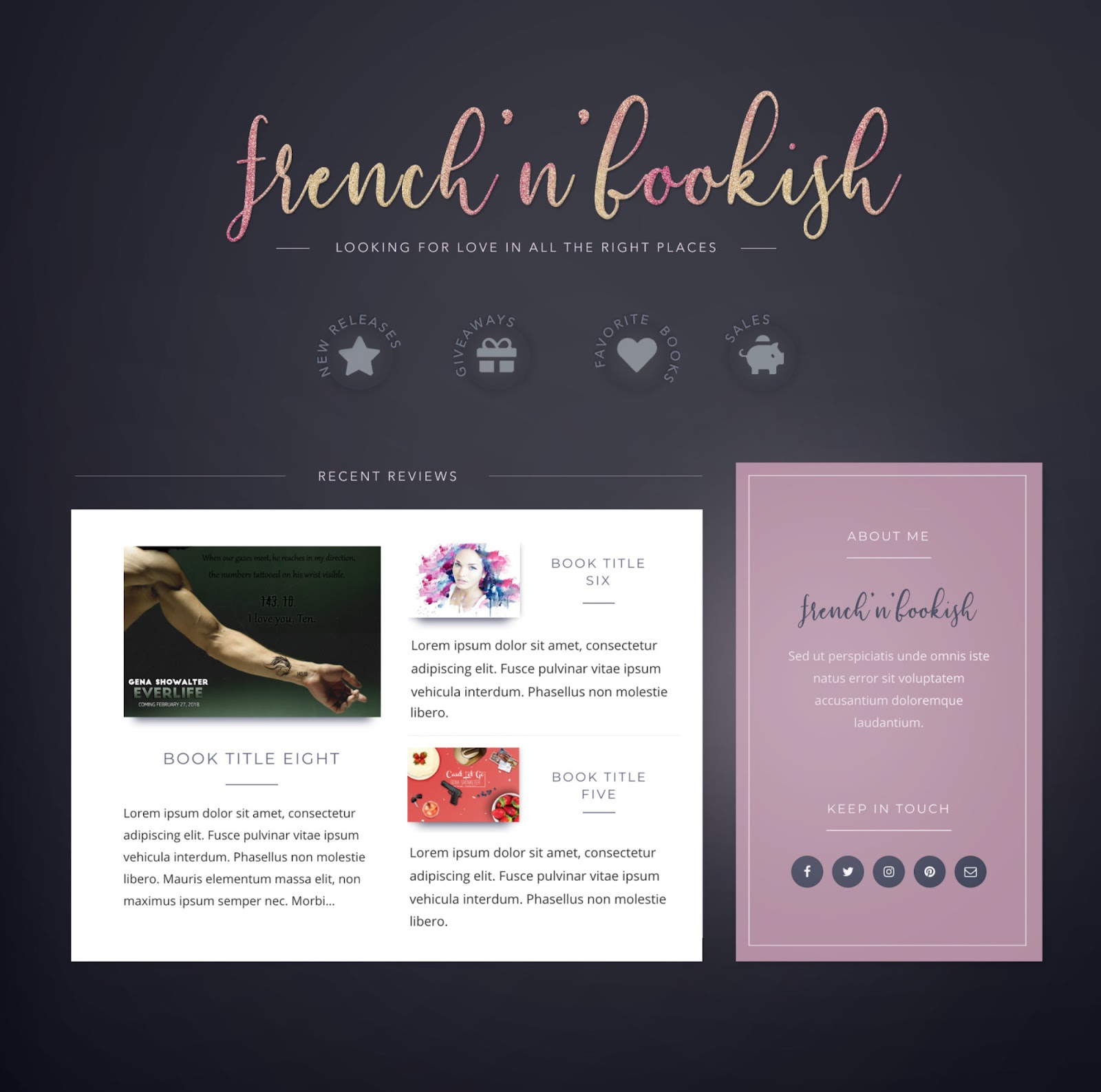 French 'n' Bookish - FlyBirdsBox Design