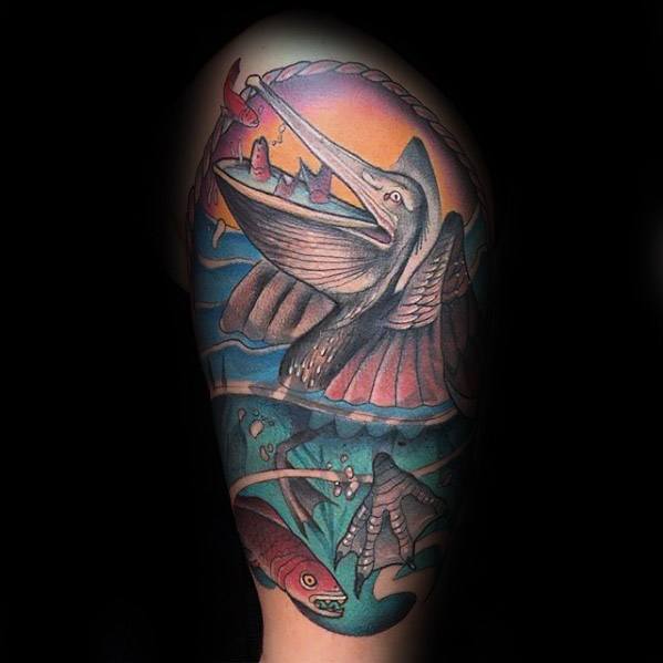 36 tatuagens incríveis de pelicanos para homens!