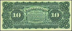 American money 10 Silver Certificate 1886