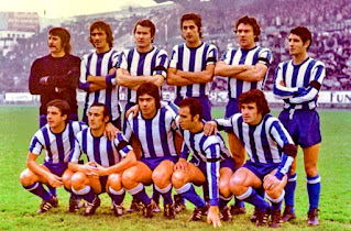 📸R. C. DEPORTIVO DE LA CORUÑA 📆23 diciembre 1973 ⬆️Aguilar, Richard, Zugazaga, Cobas, Loureda, José Collazo. ⬇️Piño, Seijas, Muñoz, Cervera, Juan Carlos. R. C. DEPORTIVO DE LA CORUÑA 0 🆚 REAL BETIS BALOMPIÉ 1 Domingo 23/12/1973. Campeonato de Liga de 2ª División, jornada 16. La Coruña, estadio de Riazor. GOLES: ⚽0-1: 50’, Benítez.