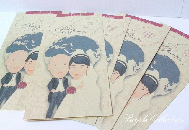 Caricature Wedding Invitation Card, caricture wedding, one fold card, wedding caricature invites, wedding, wedding invitation card