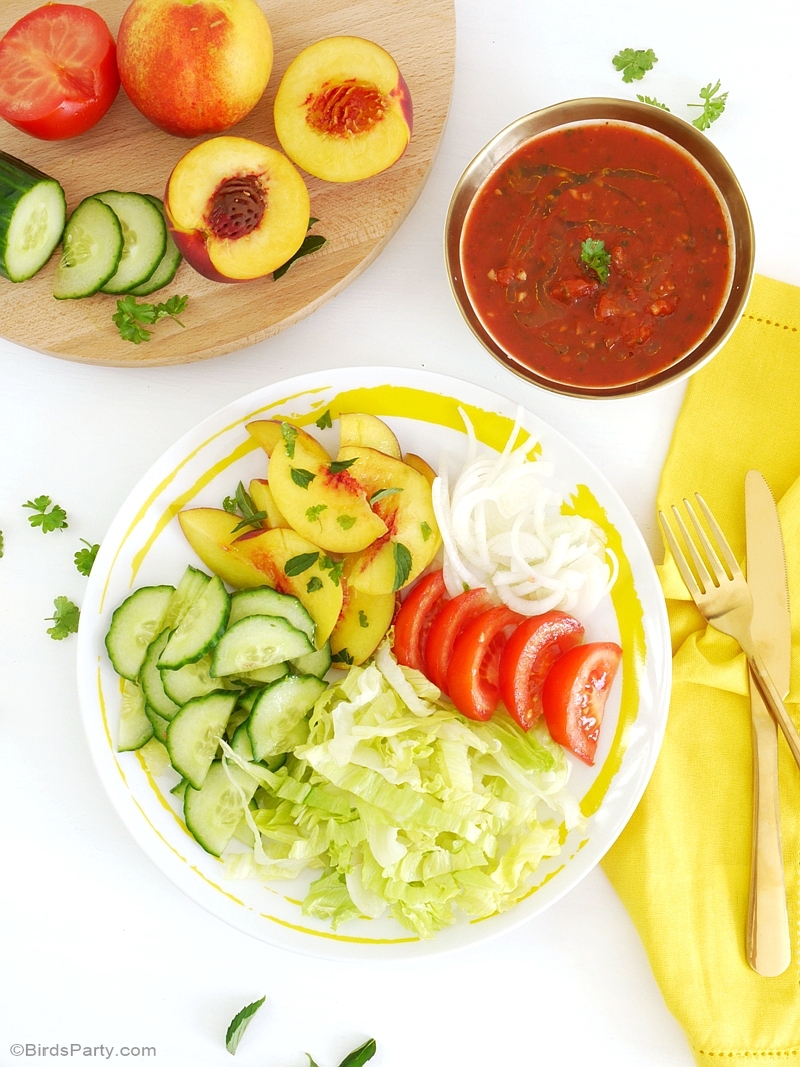 Peach & Mint Salad Bowl Recipe - BirdsParty.com