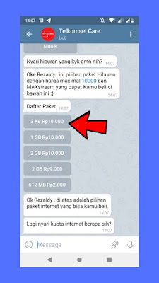 Cara Beli Kuota OMG 2GB Rp10.000 Terbaru Melalui BOT