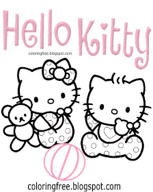 Kitten clipart tiny cats free cute baby Hello Kitty printable coloring pages for girls pink picture