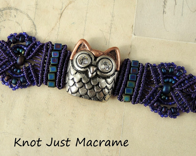 Purple owl bracelet
