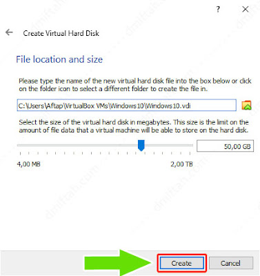 Create Virtual Hard Disk disc capacity virtualbox