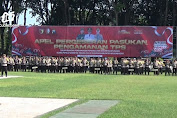 Aparat Gabungan di Bojonegoro Ikuti Apel Pergeseran Pasukan Pam TPS