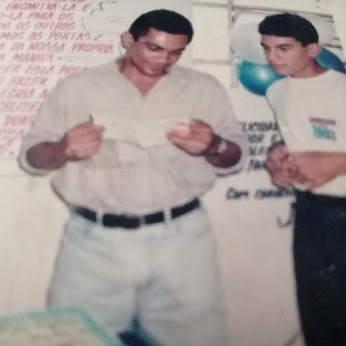 Eu e Cacau( direita) no tempo da Rádio Guanabara