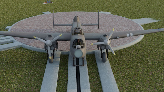Μια ψηφιακή ανακατασκευή ενός αεροπλάνου της εποχής του Β' Παγκοσμίου Πολέμου στον καταπέλτη. [Credit: © MOLA]