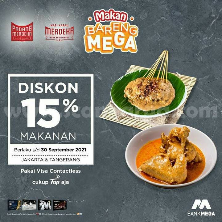 Promo Padang Merdeka & Nasi Kapau Merdeka Diskon 15% Bareng Bank Mega