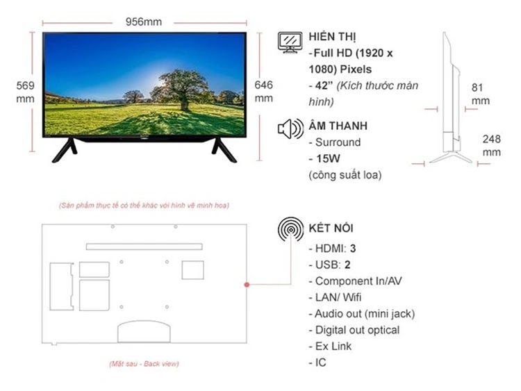 Smart Tivi Sharp 42 inch 2T-C42BG1X Android 9.0