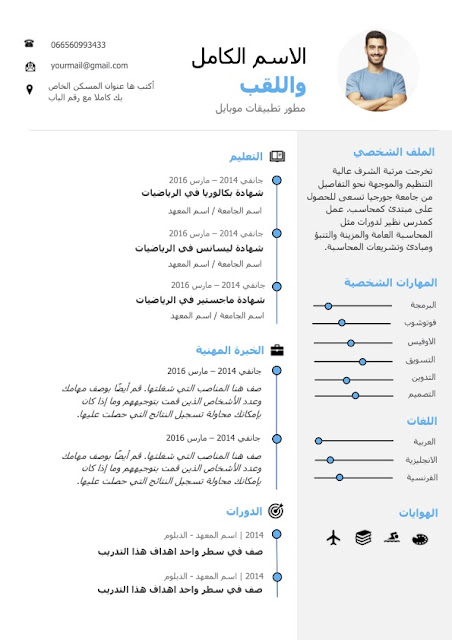 تنزيل نموذج سيرة ذاتية للتقديم لمنحة دراسية بالعربي نماذج سيرة ذاتية وورد باللغة العربية Word