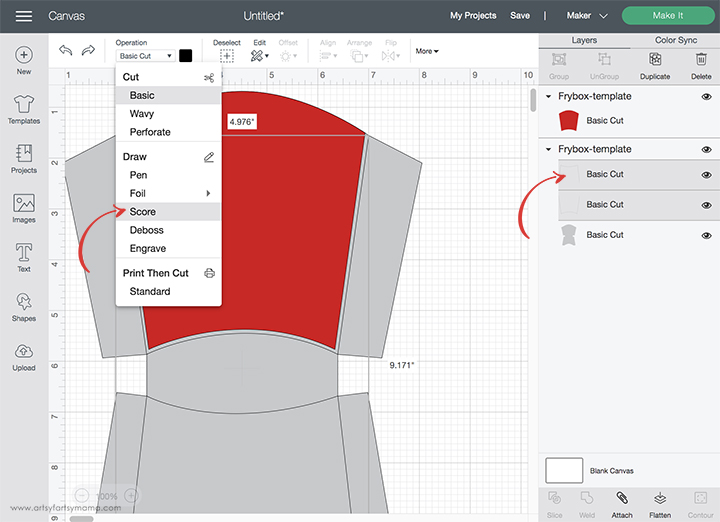 Cricut Design Space Fry Box