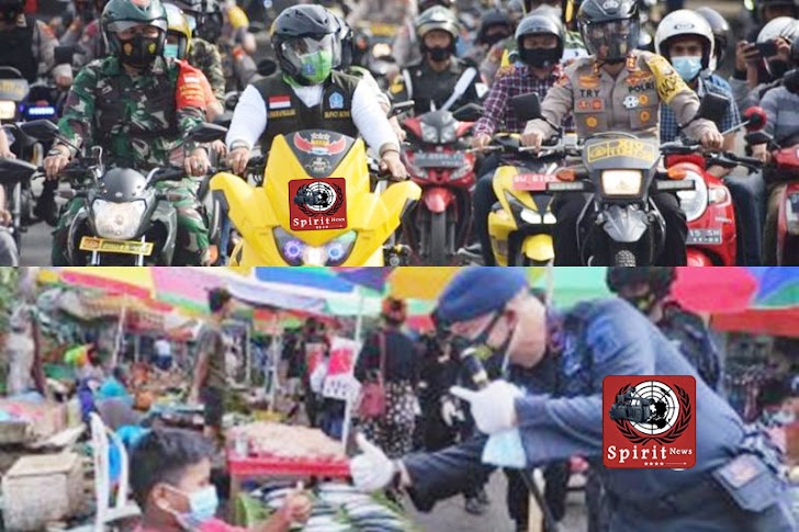 Bupati-Polres dan Dandim Bagi-bagi Masker Gratis ke Warga, di Wilayah Bone