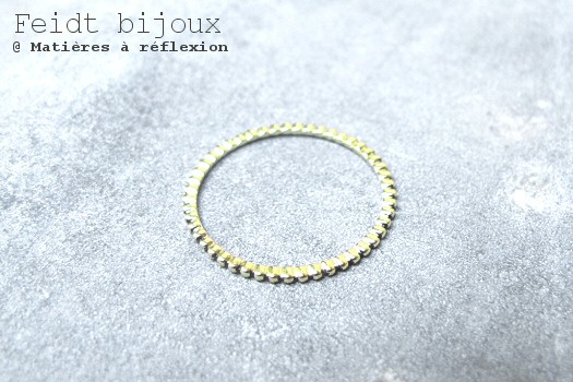 Feidt bague milgrains or 9k