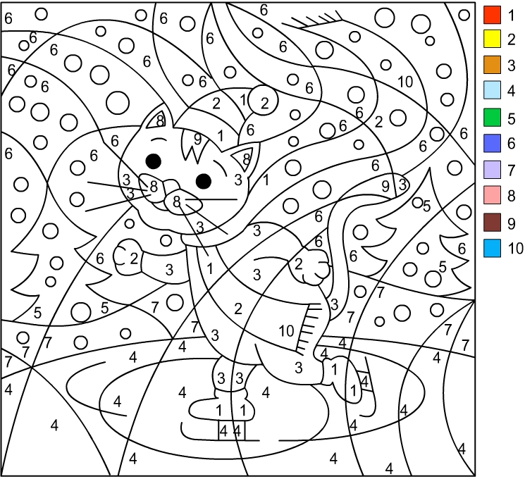 Nicole's Free Coloring Pages: WINTER * Color by number