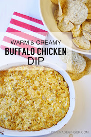 warm and creamy buffalo dip and chips
