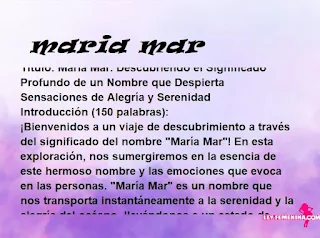 significado del nombre maria mar