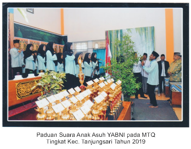 Paduan Suara Anak Asuh YABNI di MTQ tingkat Kecamatan 2019