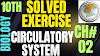 Solved Exercise Chapter 02 Circulatory System Biology 10th Federal Board New Book
