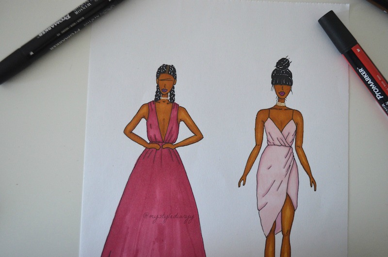 Sketch Evening Dress Fashion Illustration On Stock Illustration 2300946685  | Shutterstock