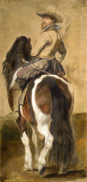 Peter Paul Rubens (1577-1640) - Etude de Cheval et de Cavalier, dessin, aquarelle,