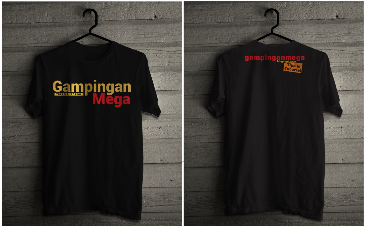 Template Kaos Polos untuk  Desain  Kaos Gampingan Mega