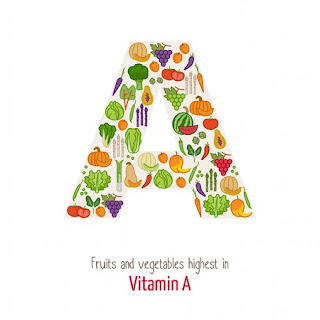 lettera A composta con frutta e verdura