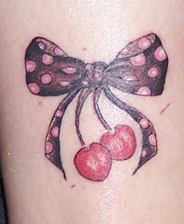 Bow and Cherries Tattoo Design