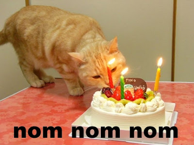 Carnival Birthday Cakes on Here S A Cat Eating A Birthday Cake