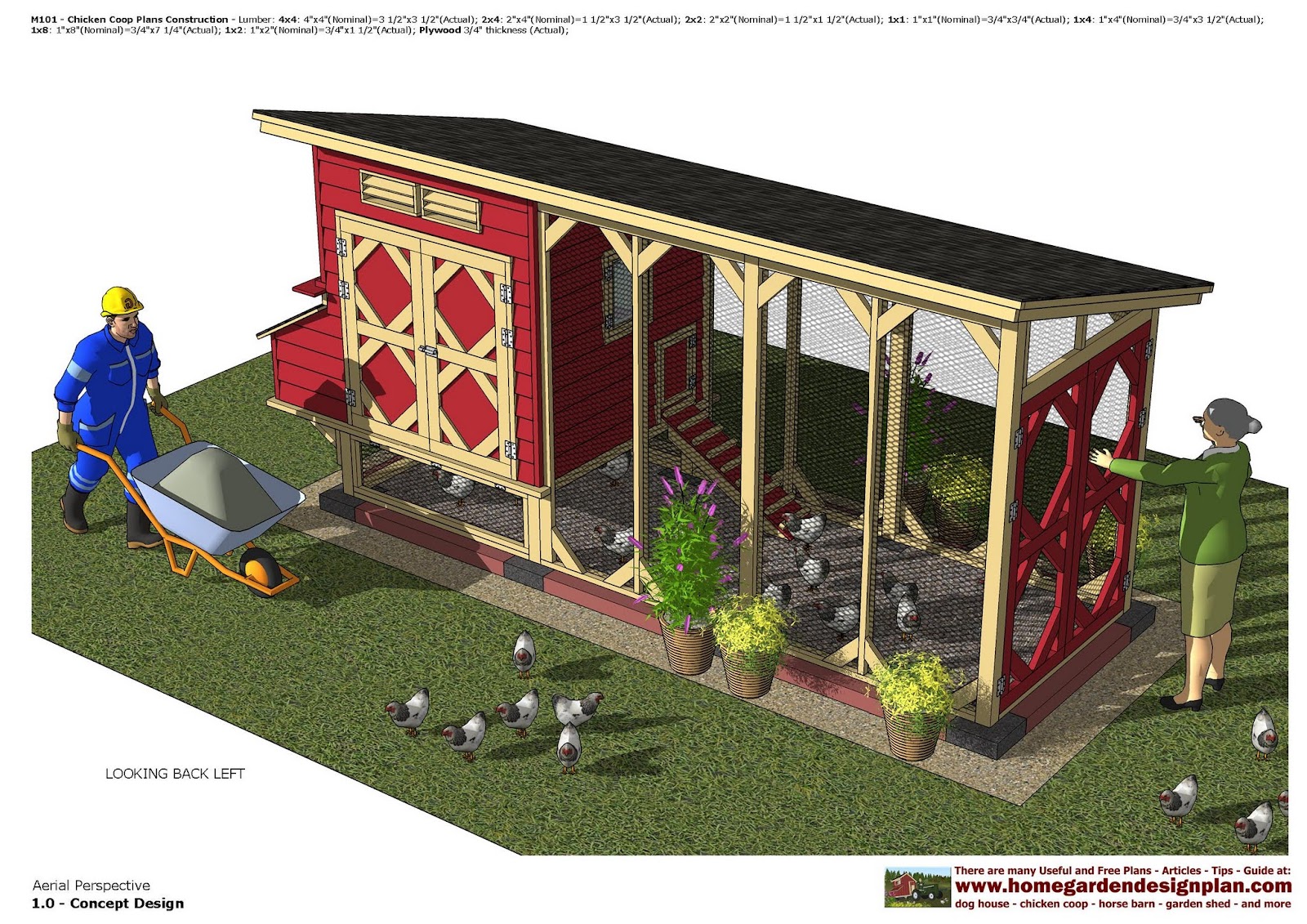 garden plans: M101 - Chicken Coop Plans Construction - Chicken Coop 