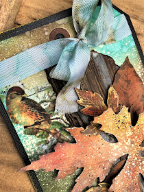 Sara Emily Barker Saturday Showcase Faux Bark and Leaf Tutorial for The Funkie Junkie Boutique #wendyvecchi #makeartblendabledyeink #timholtz #sizzixalterations #stampersanonymous 11