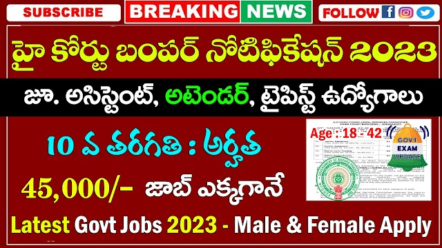 APSLSA Recruitment 2023 | Latest Govt Jobs 2023 | Education Dude | Court Jobs 