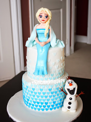 pretty frozen elsa olaf birthday cake