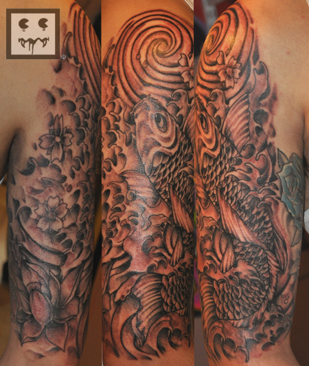 6 Hours of work full half sleeve done in all one session