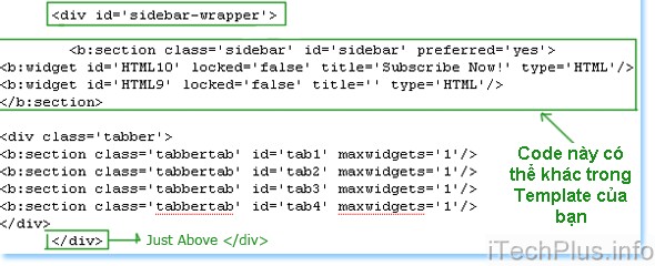 Tìm trong template dòng <div id='sidebar-wrapper'> và chèn đoạn code sau vào trên\dưới hoặc trước thẻ đóng </div> của nó