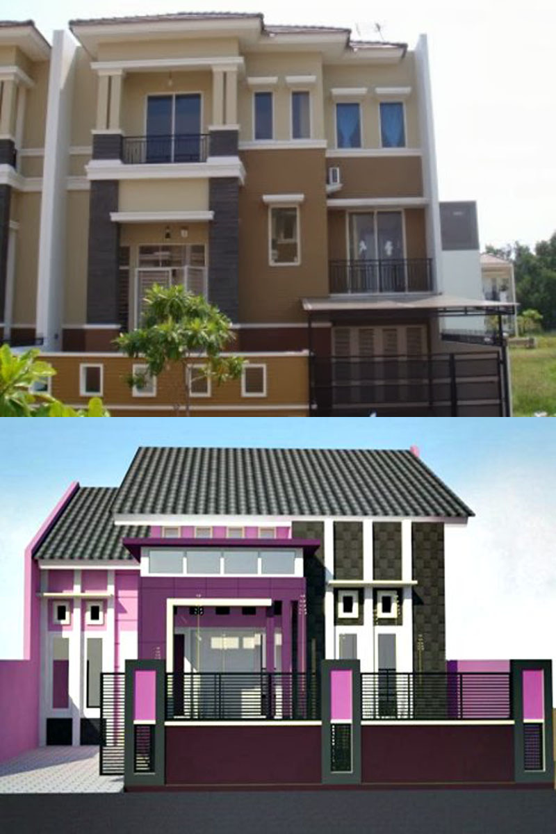 Rumah Minimalis Cat Ungu