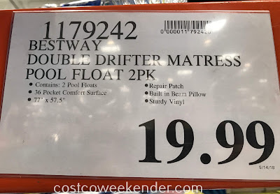 Deal for a twin pack of Bestway Double Drifter Lounge Pool Floats at Costco