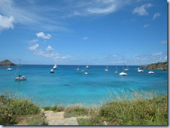 View from top of hill of  Anse de Columbier