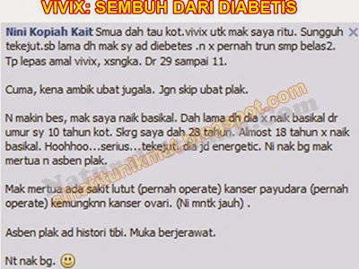 vivix- testimoni pesakit diabetes (kencing manis)