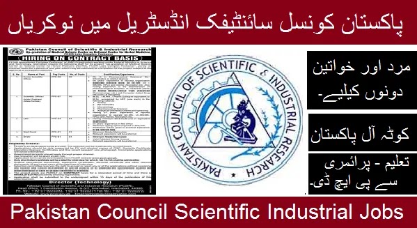 Pakistan Council oF Scientific Industrial Research 2023 Jobs