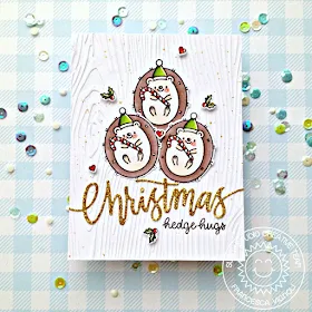 Sunny Studio Stamps: Hedgey Holidays Alpaca Holiday Christmas Garland Frame Dies Hedgehog Themed Christmas Card by Franci Vignoli