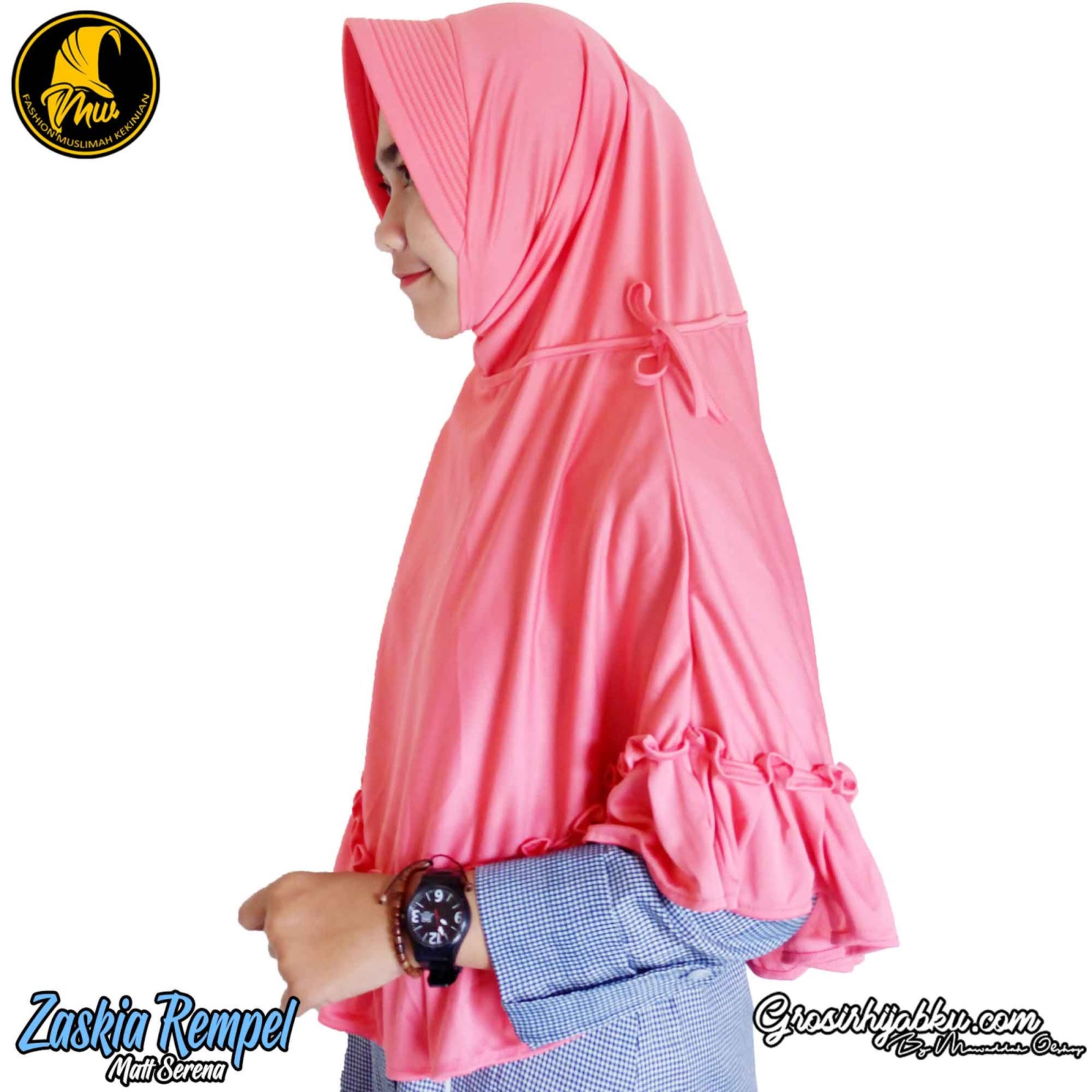  Jilbab instan rempel  terbaru model pad antem bahan serena