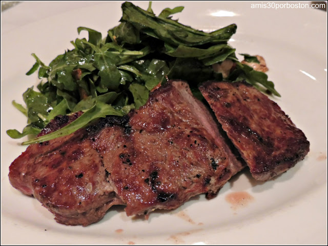 The Capital Grille Burlington: Dry Aged Sirloin with Roasted Pepper, Fresh Mozzarella and Arugula Salad