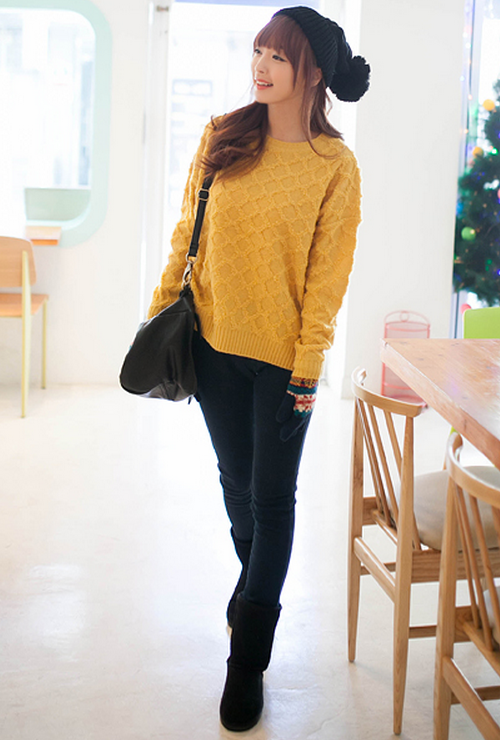 Knit Pullover with Geometric Pattern