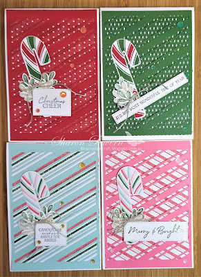 Rhapsody in Craft, #rhapsodyincraft, #showusyoursheetload, #SUYSLFeb2020, #heartofchristmas, #heartofchristmas2022, Sweet Candy Cane Bundle, Sweet Candy Cane, Candy Cane Dies, Stitched Rectangle Dies, Adhesive-backed seasonal Sequins, Christmas cards, Sweetest Christmas DSP, #loveitchopit, Stampin' Up!